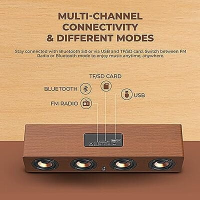 i GEAR Ensemble 20 watts Wooden Portable Soundbar with Wireless Bluetooth connectivity i GEAR Ensemble 20 watts Wooden Portable Soundbar with Wireless Bluetooth connectivity