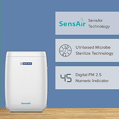 Blue Star Air Purifier AP420OAN|Room Air Purifier with UV Based Microbe Sterilize technology|SensAir|HEPA Filter|Active Carbon