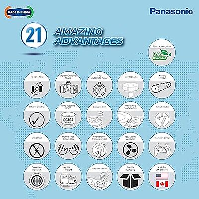 Panasonic MK-TSW200W Super Wet Grinder, 2 L (White) 120 Volt, for USA & CANADA Usage Panasonic MK-TSW200W Super Wet Grinder, 2 L (White) 120 Volt, for USA & CANADA Usage