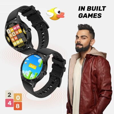 Fire-Boltt 360 SpO2 Full Touch Large Display Round Smart Watch with in-Built Games, 8 Days Battery Life, IP67 Water Resistant with Blood Oxygen and Heart Rate Monitoring BSW003