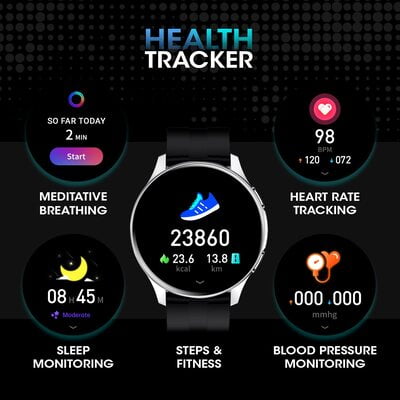 Fire-Boltt INVINCIBLE 1.39" AMOLED 454x454 Bluetooth Calling Smartwatch ALWAYS ON, 100 Sports Modes, 100 Inbuilt Watch Faces & 8GB, Play Music Without Phone on TWS, Spo2 & Heart Tracking