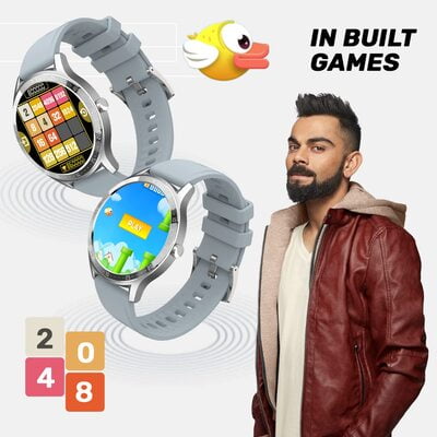 Fire-Boltt 360 SpO2 Full Touch Large Display Round Smart Watch with in-Built Games, 8 Days Battery Life, IP67 Water Resistant with Blood Oxygen and Heart Rate Monitoring BSW003