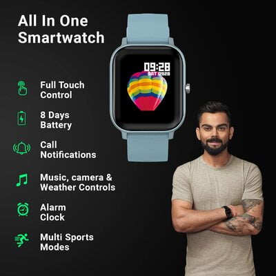 Fire-Boltt SpO2 Full Touch 1.4 inch Smart Watch 400 Nits Peak Brightness Metal Body 8 Days Battery Life with 24*7 Heart Rate monitoring IPX7 with Blood Oxygen, Fitness, Sports & Sleep Tracking