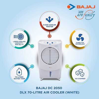 Bajaj DC 2050 DLX Desert Cooler - 70L, White Bajaj DC 2050 DLX Desert Cooler - 70L, White