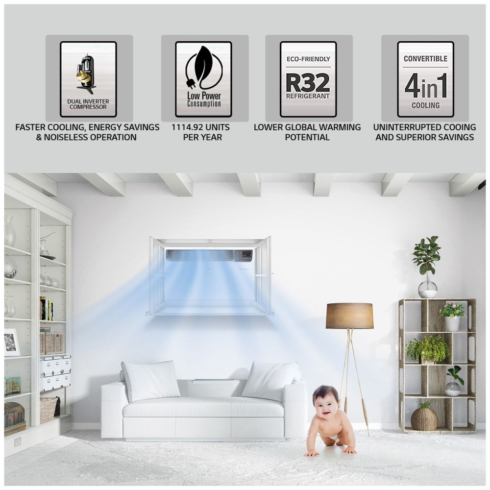 LG WINDOW AC 1.5TON PWQ18WUXA 4STAR LG WINDOW AC 1.5TON PWQ18WUXA 4STAR