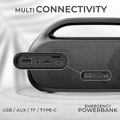 iGear Grape Portable Wireless Speaker with 70W Output, with Wireless Rechargeable MIC, RGB LED's, TWS Mode, Multi-Compatibility Modes, IPX6 Water Resistance, EQ Modes, with Type-C Charging iGear Grape Portable Wireless Speaker with 70W Output, with Wireless Rechargeable MIC, RGB LED's, TWS Mode, Multi-Compatibility Modes, IPX6 Water Resistance, EQ Modes, with Type-C Charging