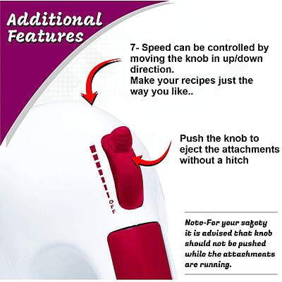 Inalsa hand mixer Easy mix Red 250 W Inalsa hand mixer Easy mix Red 250 W