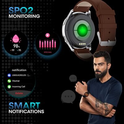 Fire-Boltt INVINCIBLE 1.39" AMOLED 454x454 Bluetooth Calling Smartwatch ALWAYS ON, 100 Sports Modes, 100 Inbuilt Watch Faces & 8GB, Play Music Without Phone on TWS, Spo2 & Heart Tracking