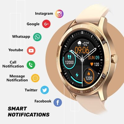 Fire-Boltt 360 SpO2 Full Touch Large Display Round Smart Watch with in-Built Games, 8 Days Battery Life, IP67 Water Resistant with Blood Oxygen and Heart Rate Monitoring BSW003