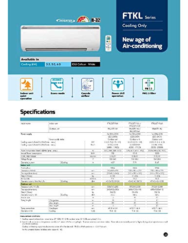 DAIKIN SAC 1.50 TR INV. ECO FTKL/RKL50TV16V ( 3S) DAIKIN SAC 1.50 TR INV. ECO FTKL/RKL50TV16V ( 3S)