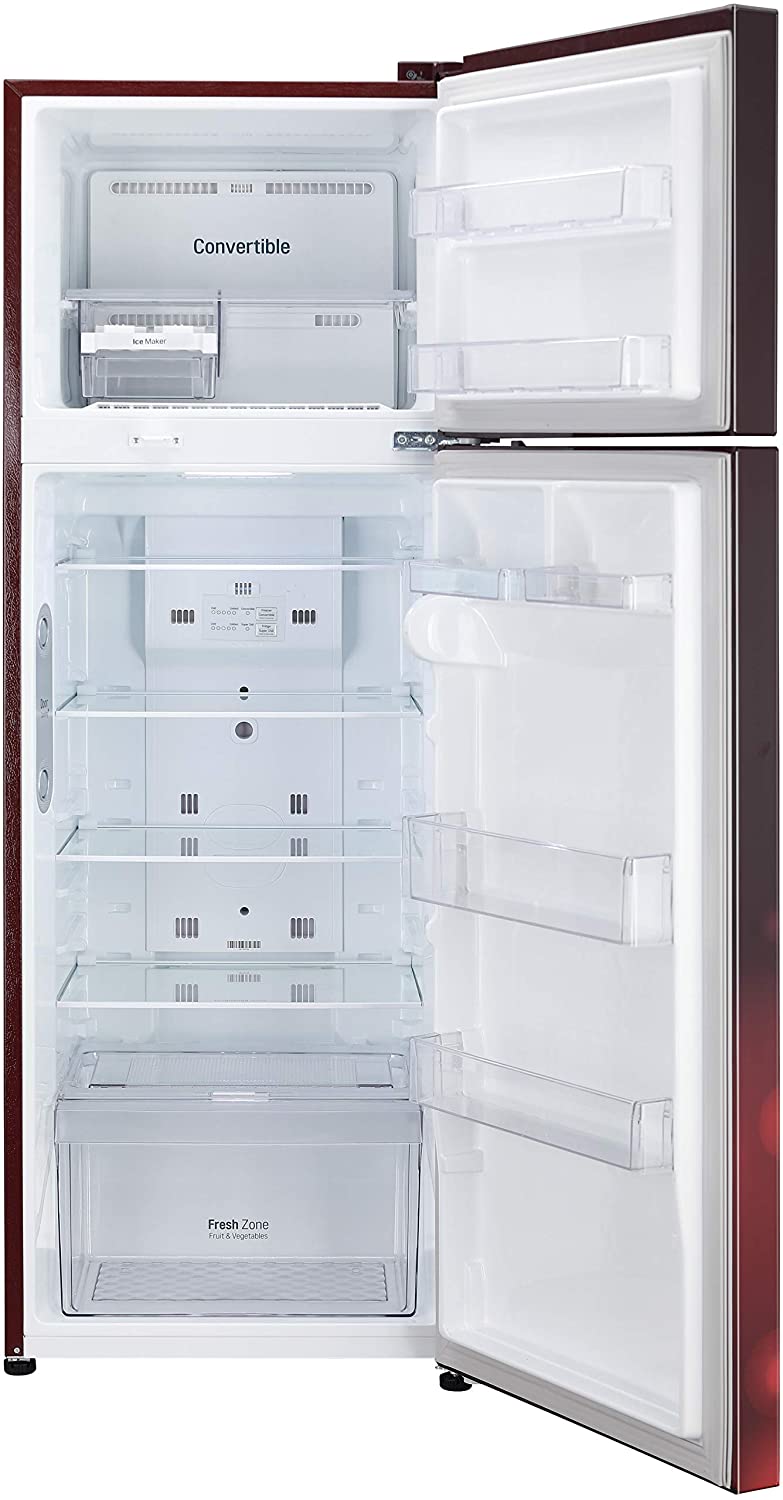 LG REF GL-T322RSCY 308 Litres Convertible PLUS Fridge with Smart Inverter Compressor , Door Cooling, Smart Diagnosis, Auto Smart Connect LG REF GL-T322RSCY 308 Litres Convertible PLUS Fridge with Smart Inverter Compressor , Door Cooling, Smart Diagnosis, Auto Smart Connect