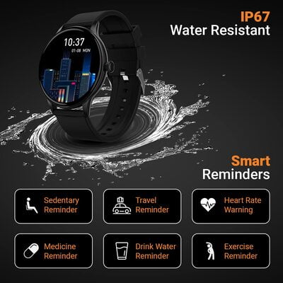 Fire-Boltt Terra AMOLED Always ON 390*390 Pixel Full Touch Screen, Spo2 & Heart Rate Monitoring Smartwatch with Custom Widget Shortcuts