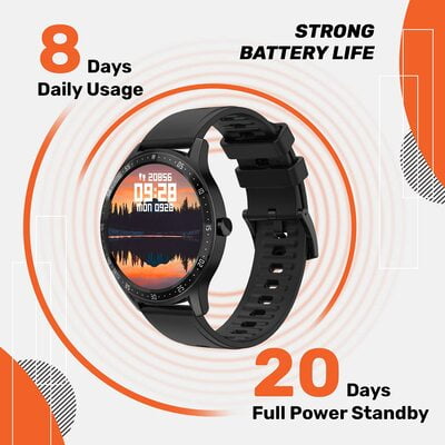 Fire-Boltt 360 SpO2 Full Touch Large Display Round Smart Watch with in-Built Games, 8 Days Battery Life, IP67 Water Resistant with Blood Oxygen and Heart Rate Monitoring BSW003