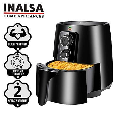 Inalsa Air Fryer 4L Nutri Fry - 1400W with Smart Rapid Air Technology, Timer Selection And Fully Adjustable Temperature Control