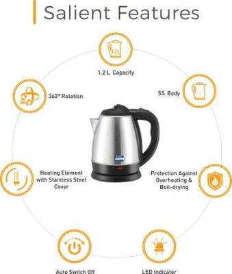 Kent VOGUE SS KETTLE Electric Kettle  (1.2 L)