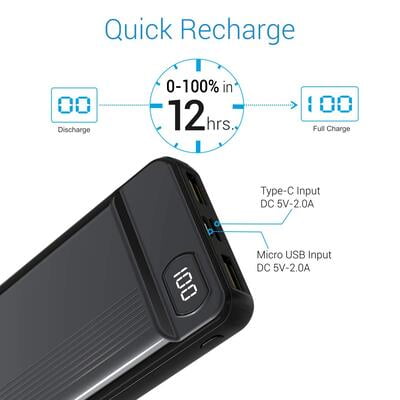 PORTRONICS 20000MAH POWER BANK INDO 20D BLACK POR294 Dillimallcom PORTRONICS 20000MAH POWER BANK INDO 20D BLACK POR294 Dillimallcom