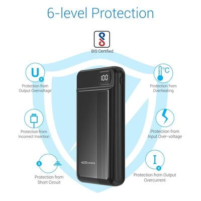 PORTRONICS 20000MAH POWER BANK INDO 20D BLACK POR294 PORTRONICS 20000MAH POWER BANK INDO 20D BLACK POR294