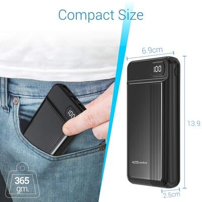 PORTRONICS 20000MAH POWER BANK INDO 20D BLACK POR294 PORTRONICS 20000MAH POWER BANK INDO 20D BLACK POR294