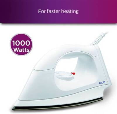 Philips HI113 1000-Watt Plastic Body PTFE Coating Dry Iron Philips HI113 1000-Watt Plastic Body PTFE Coating Dry Iron