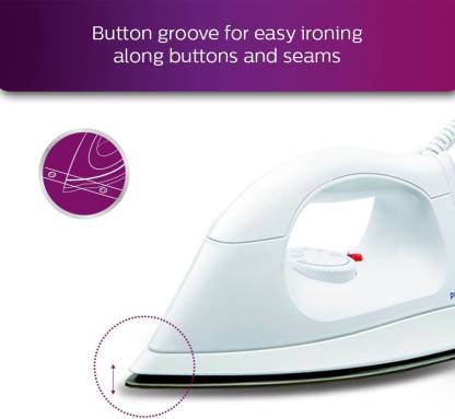 Philips HI113 1000-Watt Plastic Body PTFE Coating Dry Iron Philips HI113 1000-Watt Plastic Body PTFE Coating Dry Iron