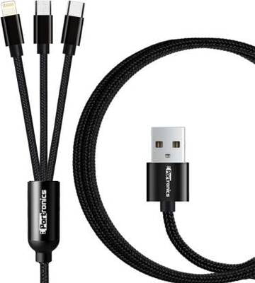 PORTRONICS KONNECT 3 IN 1 PLUS USB CABLE BLACK POR104