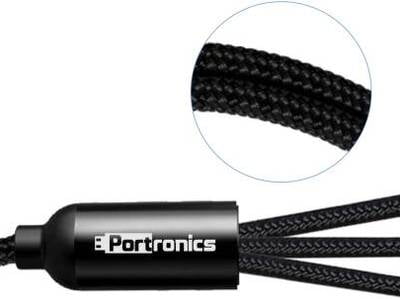 PORTRONICS KONNECT 3 IN 1 PLUS USB CABLE BLACK POR104