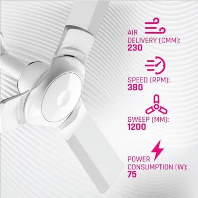 Ottomate Sense Smart 1200 mm ceiling Fan with 3 Blades Ottomate Sense Smart 1200 mm ceiling Fan with 3 Blades