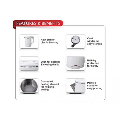 Sunflame SF-192 , 1.2 L, White, STEEL Electric Kettle Sunflame SF-192 , 1.2 L, White, STEEL Electric Kettle