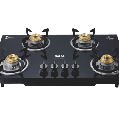 Inalsa Gastar 4B GTAI Cooktop with 4 Brass Burners