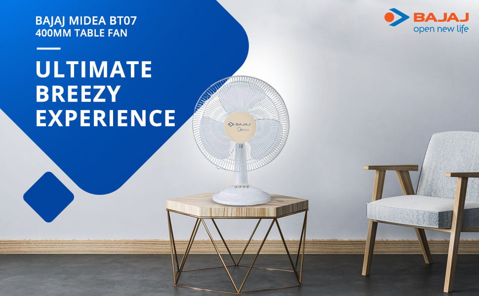 03 Bajaj Midea BT 07 400mm Table Fan Dillimall.com