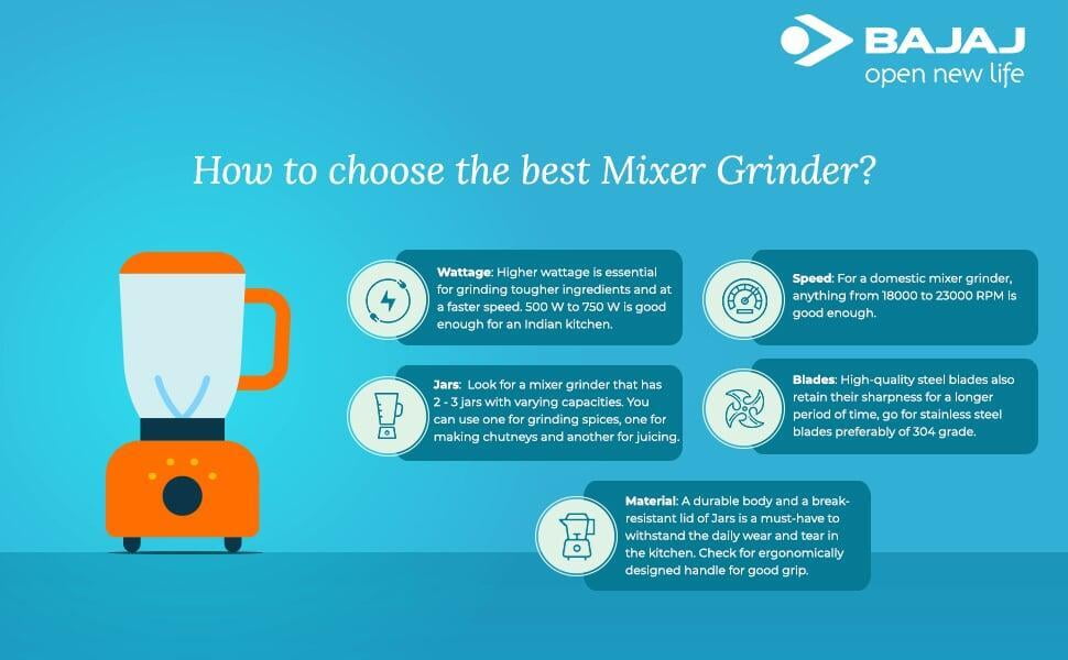 Bajaj GX 7 500-Watt Mixer Grinder Dillimall.Com