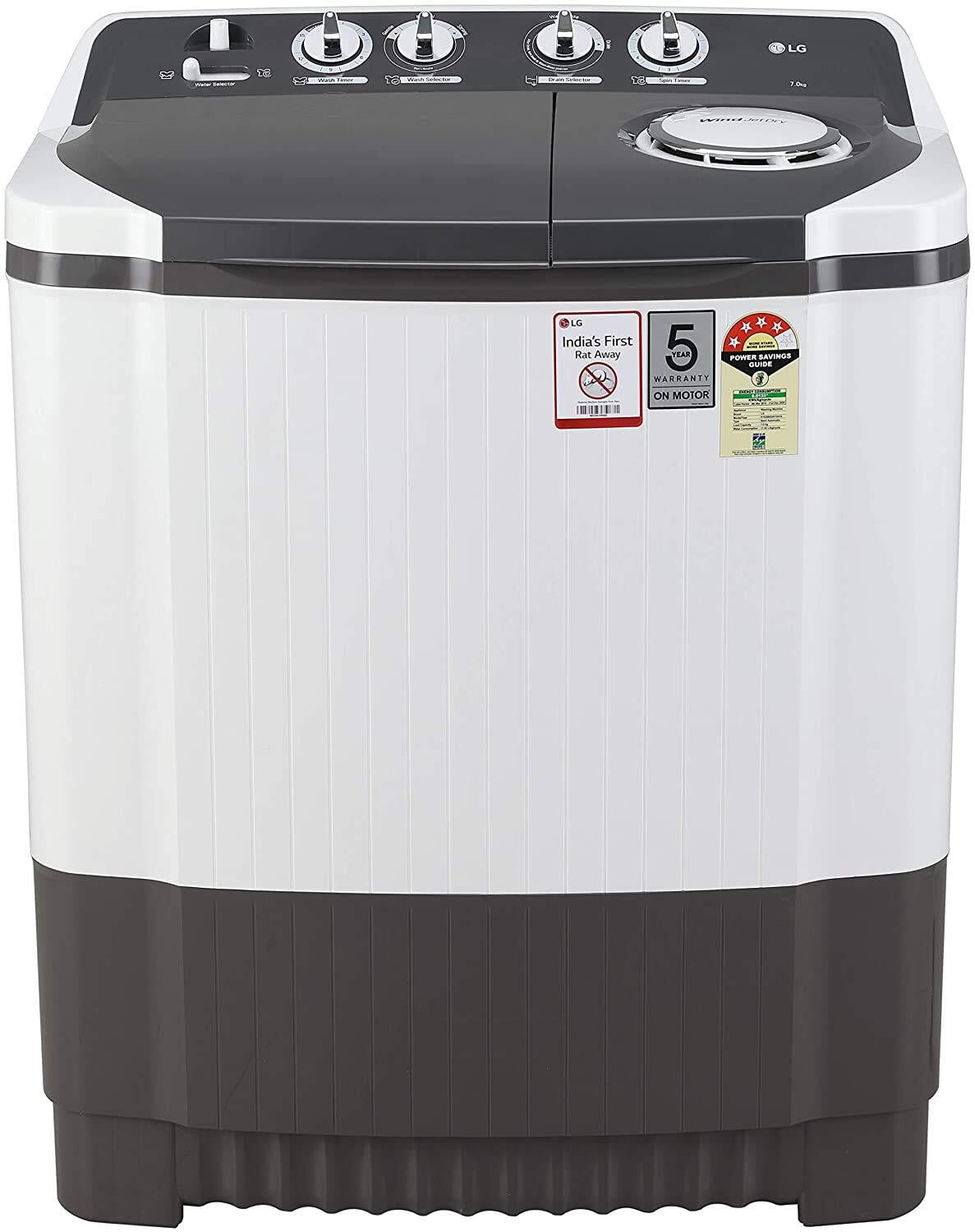 LG 7kg 4 Star P7020NGAY Semi-Automatic On Dillimall.Com