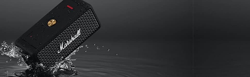 Marshal Emberton portable bluetooth speaker Marshall Emberton Black with white logo