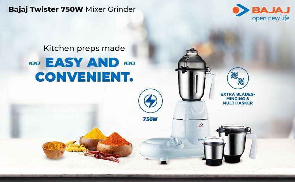 Bajaj Twister 750-Watt Mixer Grinder On Dillimall.Com