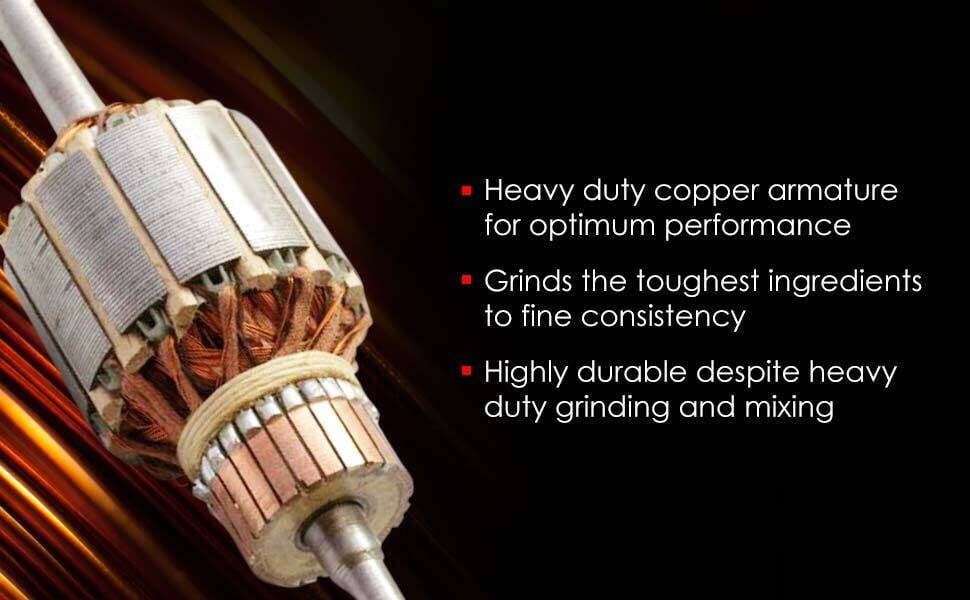 Wonderchef Glory Mixer Grinder, 600 W motor