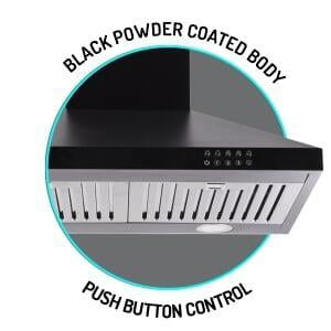 black powder coated body
