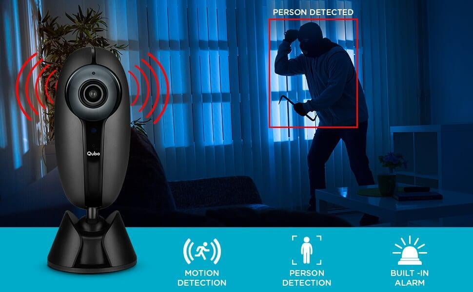 QUBO Smart Home Security WiFi Camera (Black) breakthrough AI