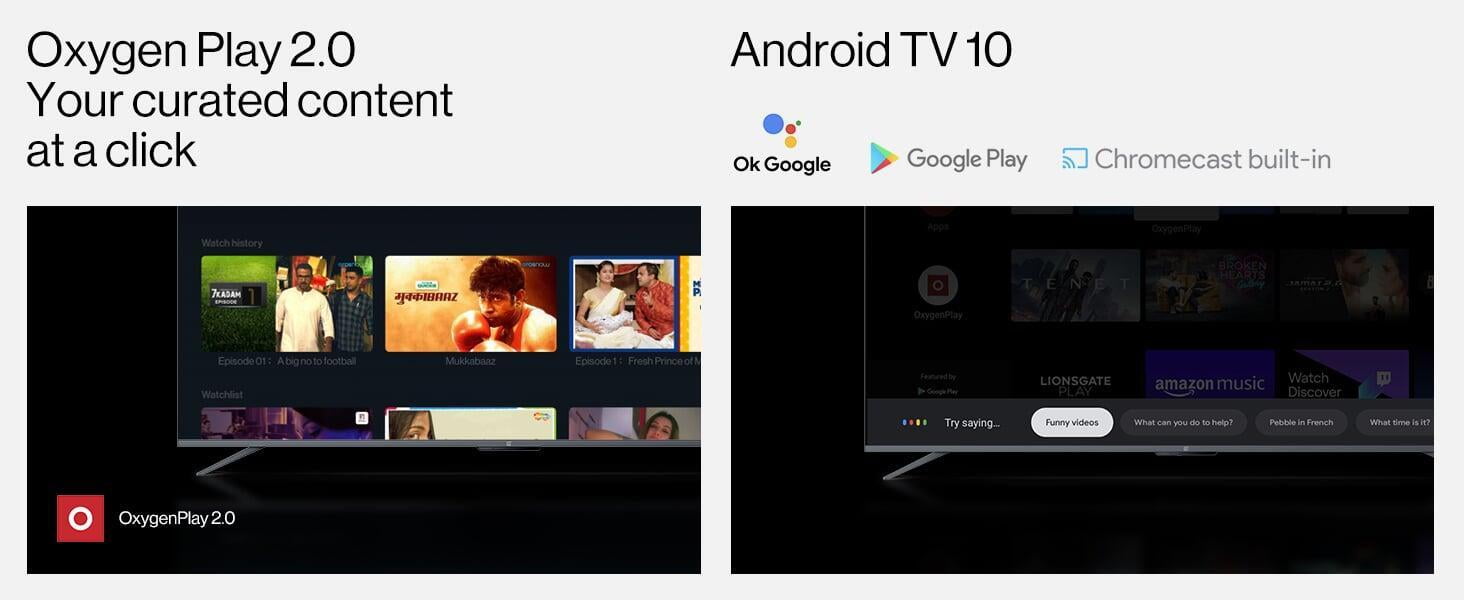 OnePlus 138.7 cm (55 inches) U Series 4K LED Smart Android TV 55U1S android TV10