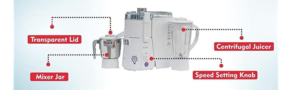 Sujata Powermatic Plus 900 Watts Juicer Mixer Grinder amazing features