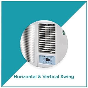Amstrad 1.5 Ton 3 Star Window AC (Copper, Dust Filter, 2021 Model, AMW193S, White) horizontal and vertical swing