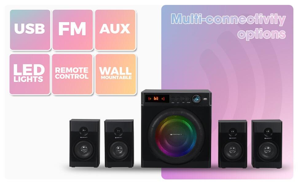 Zebronics Zeb-Cube 5 Home Theater Speaker with Subwoofer multi connectivity options