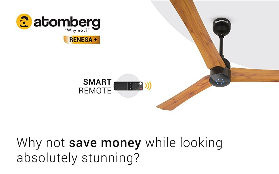 Atomberg Renesa+ 1200mm BLDC Motor with Remote Energy Saving Ceiling Fan smart technology