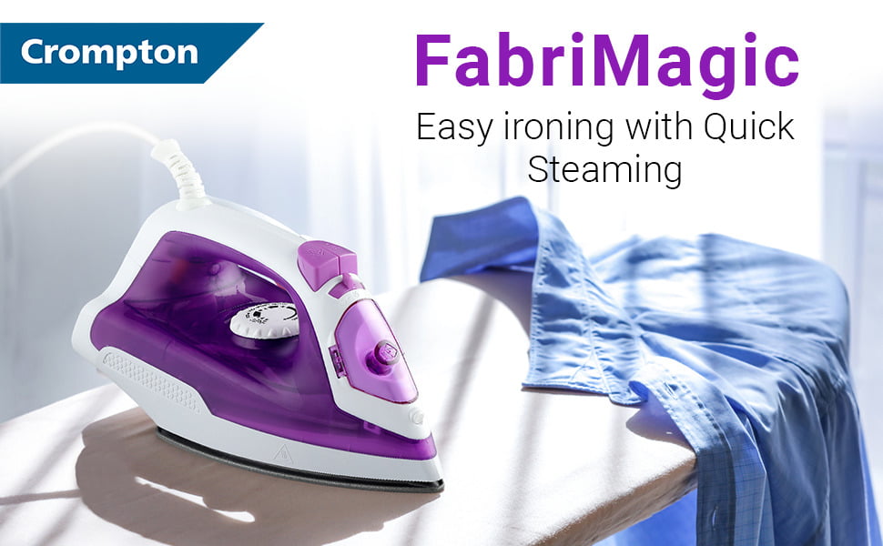 Crompton Fabrimagic 1200 W Steam Iron with 200 ml water tank easy ironing with quick steaming