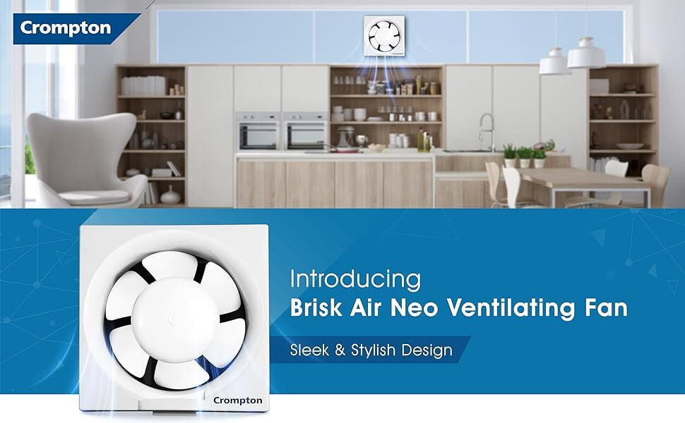 Crompton Brisk Air Neo 200 mm sleek and stylish design