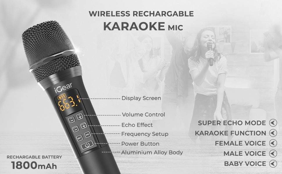 wireless rechargeable karoake mic