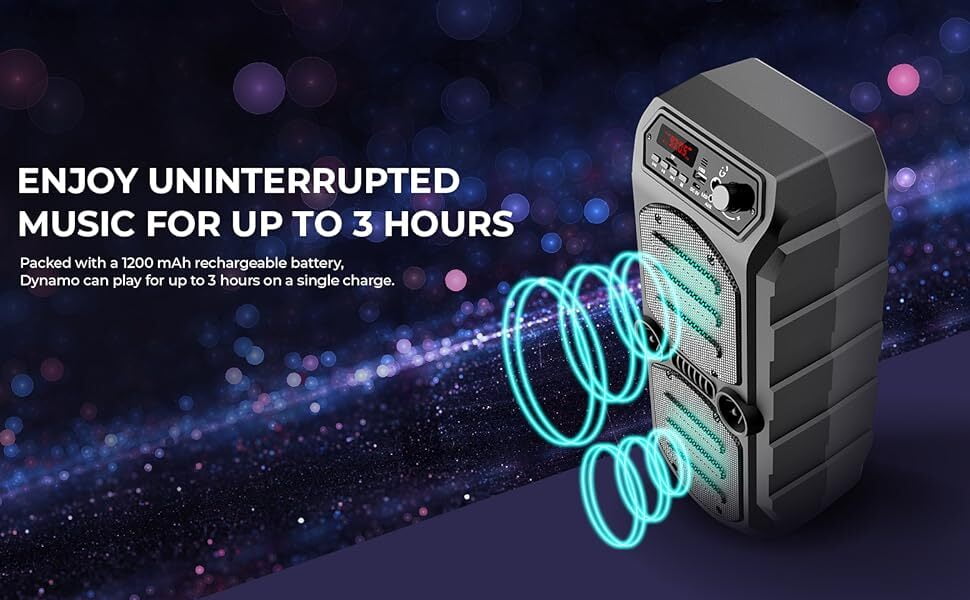 iGear Dynamo 16 watts Bluetooth Party Speaker enjoy uninteruppted music for 3 hours