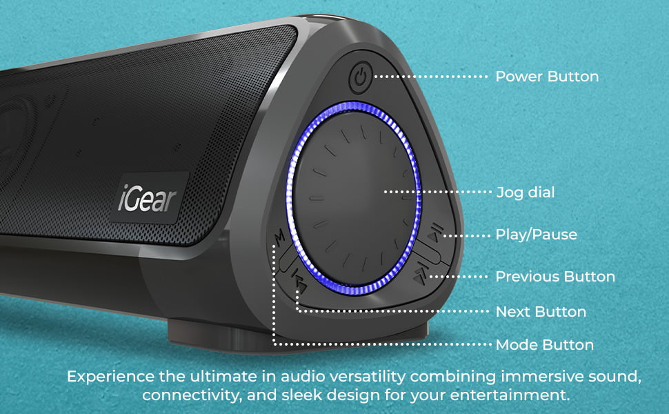 i GEAR immerse soundbar 20 Watts Bluetooth Speaker sleek design for your entertainment
